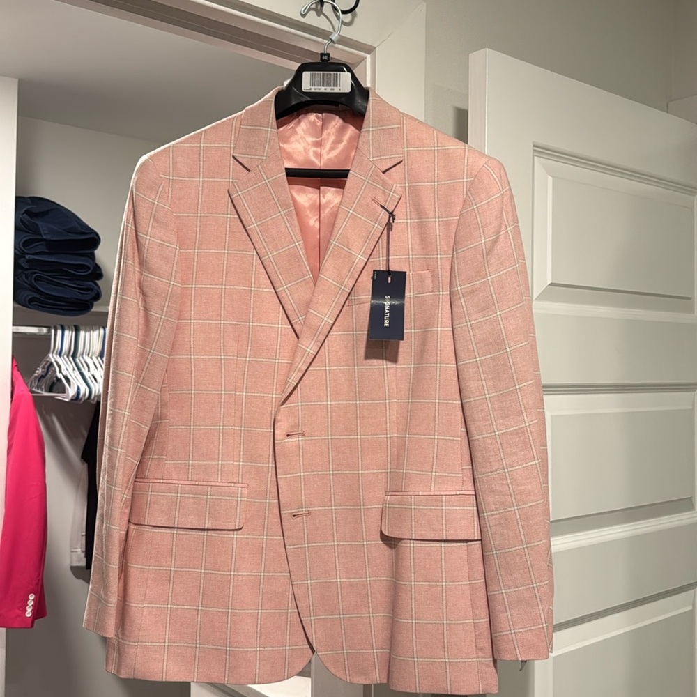 Stafford‎ Men’s 44S    Pink windowpane